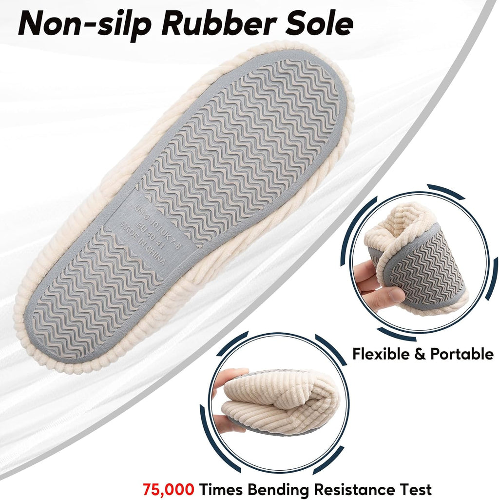 Slippers for Women Memory Foam Corduroy Soft Full Slippers House Shoes Womens Fashion Footwear Comfy Trendy Gift