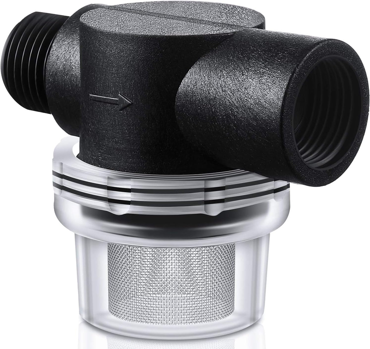 Mudder 1 Pack Water Pump Strainer Filter, RV Replacement 1/2 Inch Twist-On Pipe Strainer Compatible with WFCO or Shurflo Pumps