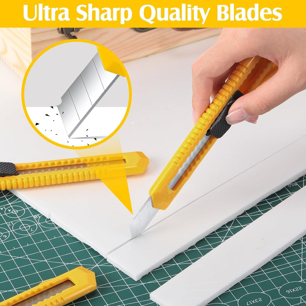 200 Pcs Box Cutter Retractable 18mm Blade for Office Craft Home
