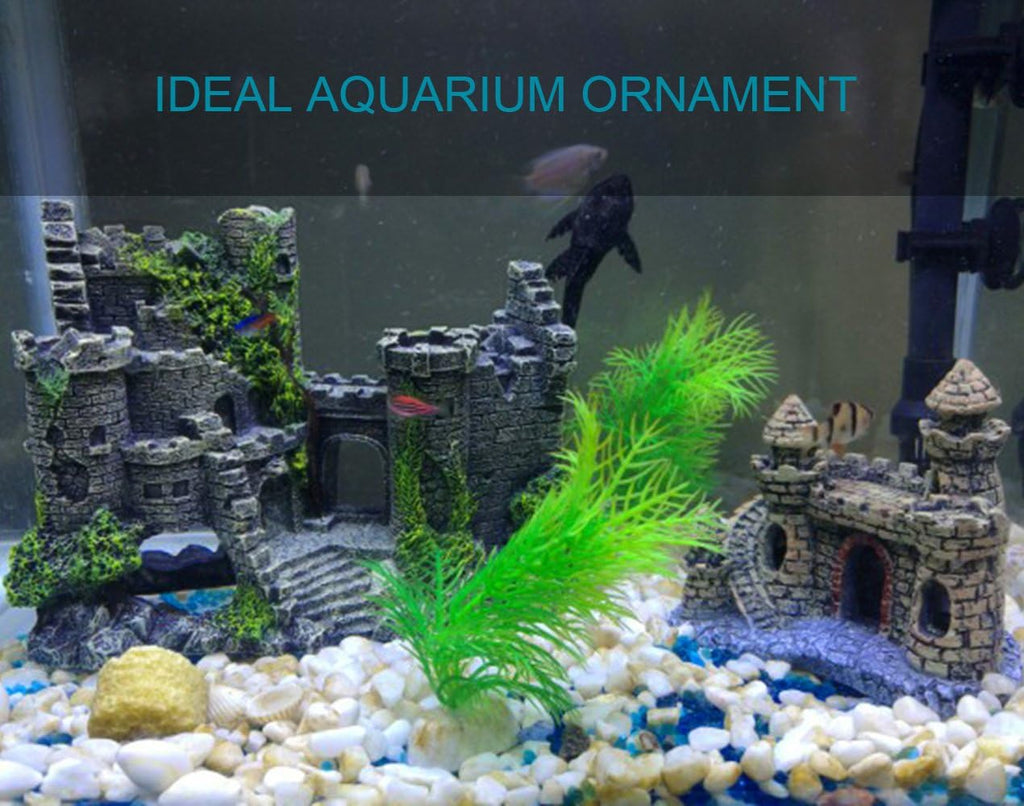 Aquarium Ornaments Resin Castle Decorations - Fish Tank Supplies Accessories, Eco-Friendly Fish Tank Castle Aquarium