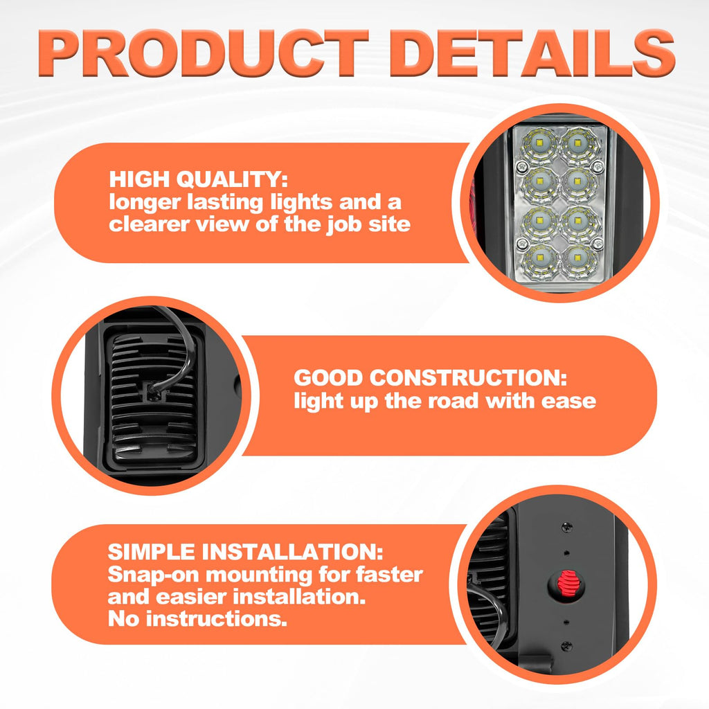 HECASA LED Tail Light Kit Compatible with Bobcat Skid Steer Loader