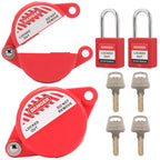 Gate Valve Lockout with Safety Padlock, Hose Bib Lock 2 Pack