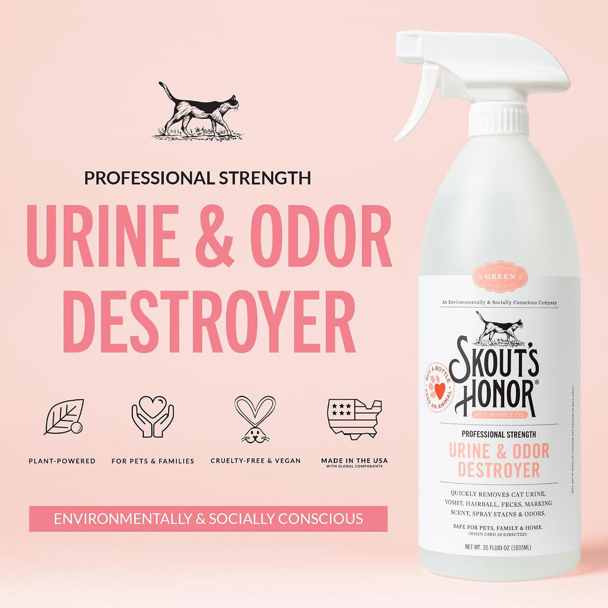Cat Urine and Odor Destroyer, 35 oz