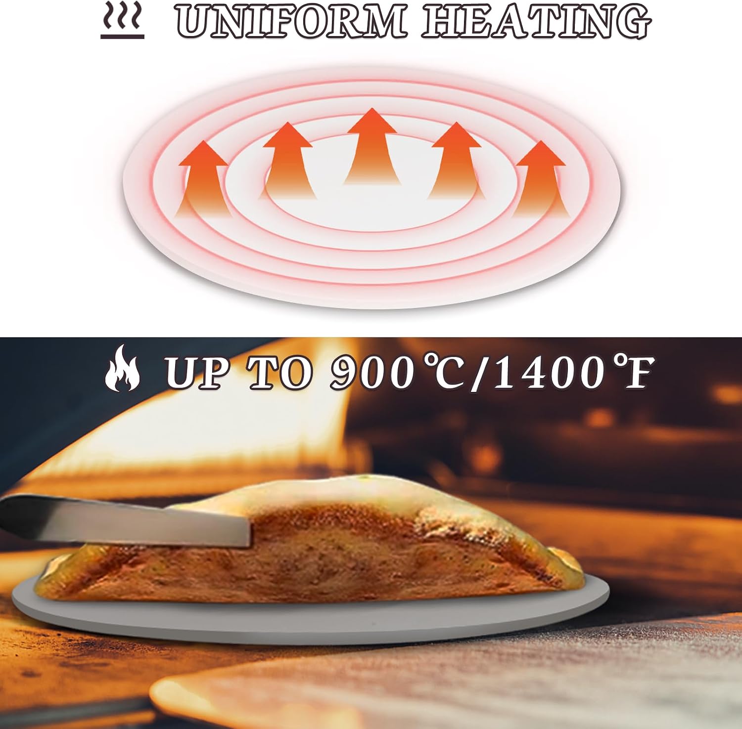 9'' Pizza Stone for Oven and Grill Round Baking Stone Heavy Duty Cordierite Pizza Cooking Pan for Indoor Electric
