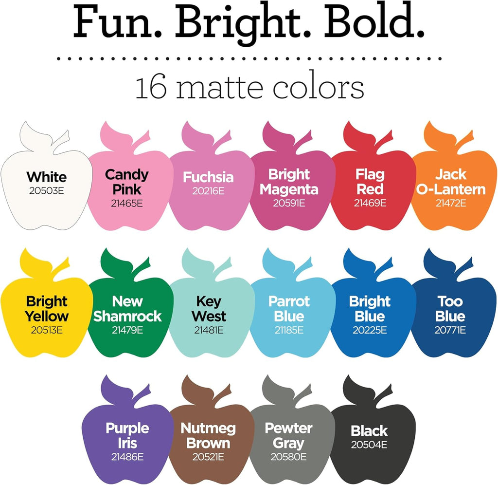 Vibrant Spectrum Collection Acrylic Craft Paint, Promoabiii, each, 16 assorted matte colors, 2 Fl Oz, 16 Count