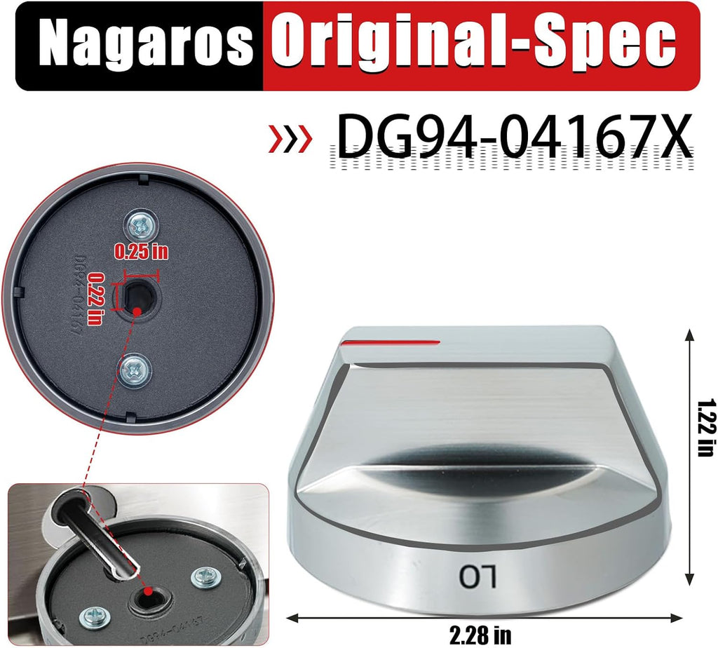 Original-Spec Stove Knobs Replacements DG94-04167X (5-Pack) | Compatible with Samsung Gas Stove Range Oven
