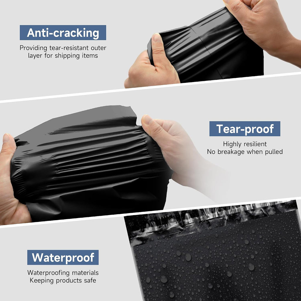 Black Poly Mailers 12x15.5 in, Shipping Bags, 100 Pcs | Shipping bags for clothes and mailing bags for packing