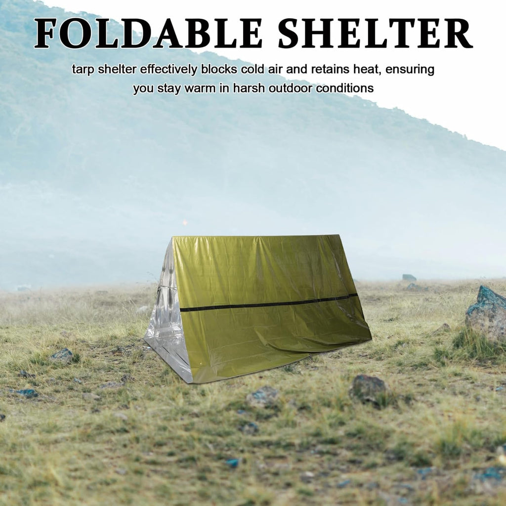 1pc Emergency Shelter Tent Thermal Insulation Outdoor Survival Tent for Camping and Hiking Lightweight and Portable