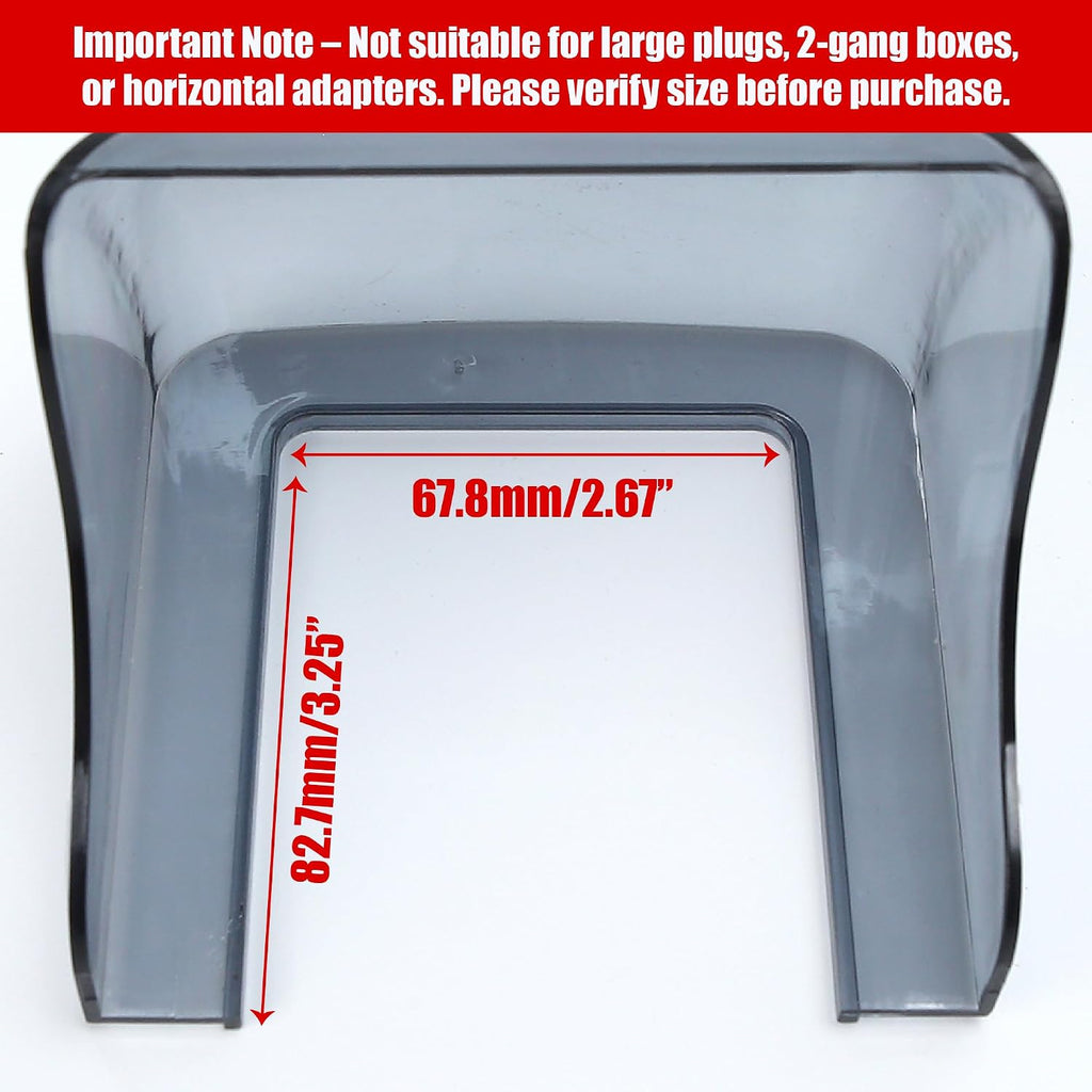 Outdoor Waterproof Outlet Cover, 2.67" x 3.25" Small Socket Protector– Self Adhesive Wall Plate Cover for Single-Gang