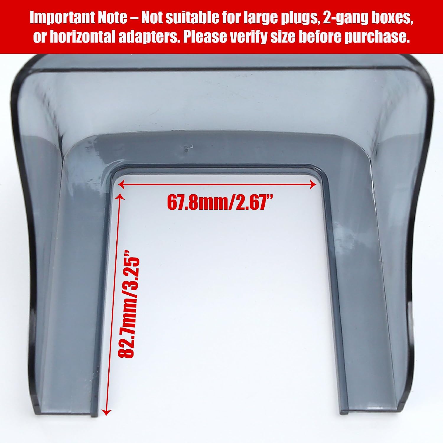 Outdoor Waterproof Outlet Cover, 2.67" x 3.25" Small Socket Protector– Self Adhesive Wall Plate Cover for Single-Gang