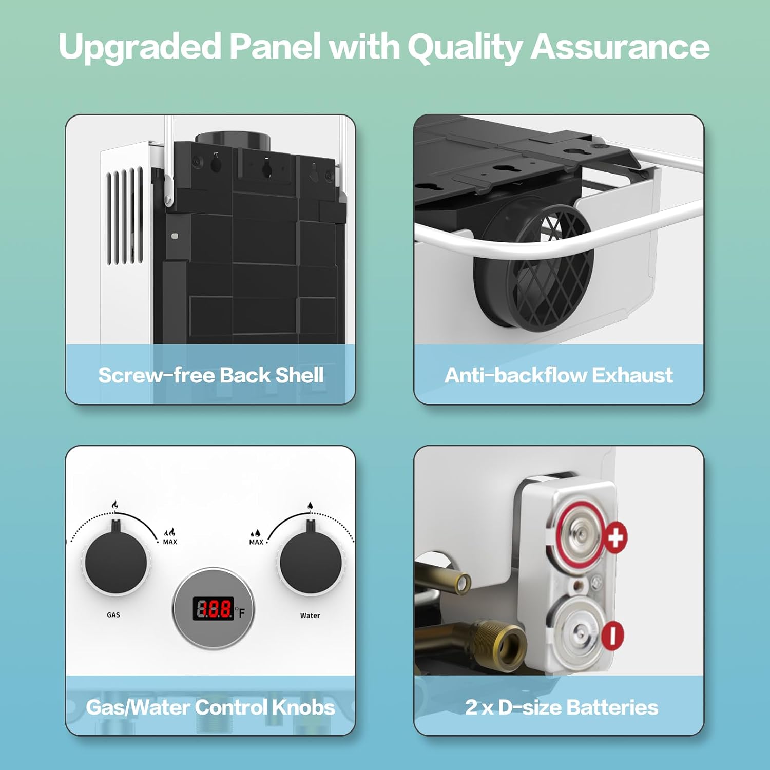 Propane Water Heater, 6L 1.58GPM 41000 BTU Portable Tankless Water Heater Outdoor, Gas Instant Hot with Handle