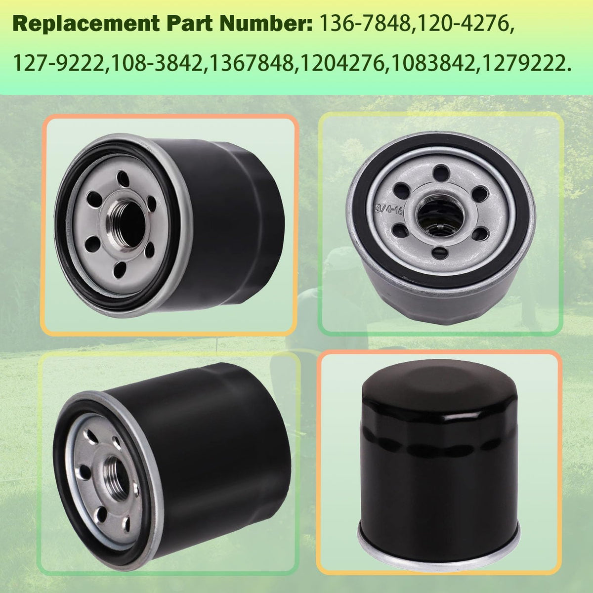 136-7848 Oil Filter for Toro V-Twin Engine Timecutter SS5000 ZS SW SS MX SWX HD Zero Turn Mower Replace 120-4276 127-9222 Oil Filter