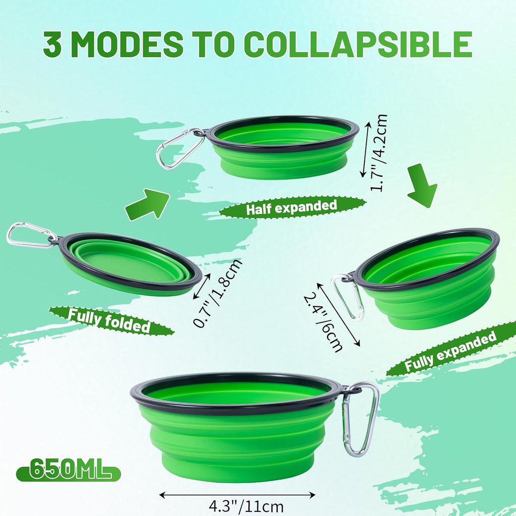 Dog Bowl Pet Collapsible Bowls, 2 Pack Collapsible Dog Water Bowls for Cats Dogs, Portable Pet Feeding Watering Dish
