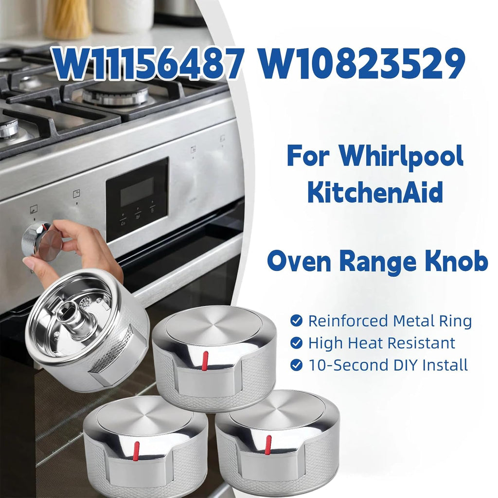 W10823529 W11156487 Oven Range Knob 4PCS for KitchenAid Whirlpool Stove