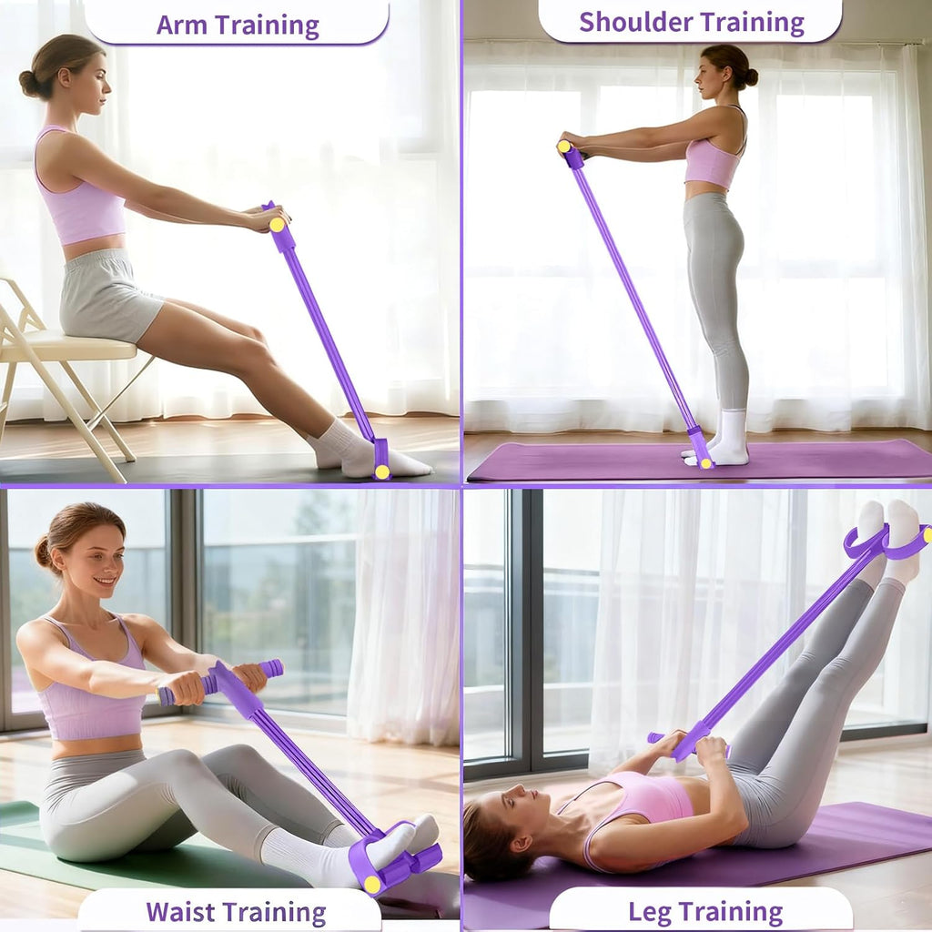 Pedal Resistance Bands with Handles, Durable 6-Tubes Multifunction Resistance Band, Natural Rubber Foot Pedal