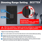 BESTTEN 2PK Dimmer Light Switch, Single Pole or 3-Way, Wallplate Included