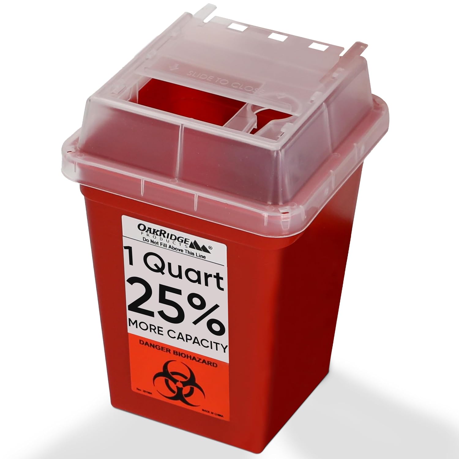 Sharps Container for Home Use and Professional 1 Quart, Biohazard Needle and Syringe Disposal, Small Portable