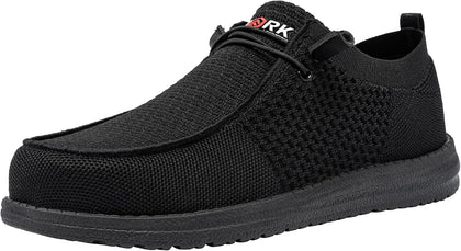 Slip On Steel Toe Shoes Men Loafers Work Safety Tennis Sneakers | Lightweight, Comfortable, Walking, Wide, Hands