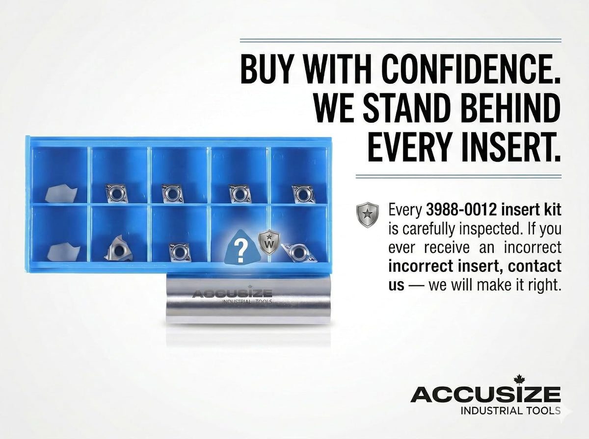 Accusize Carbide Insert Set for 1/2 in Turning Tool, 10 Pc, for Aluminum