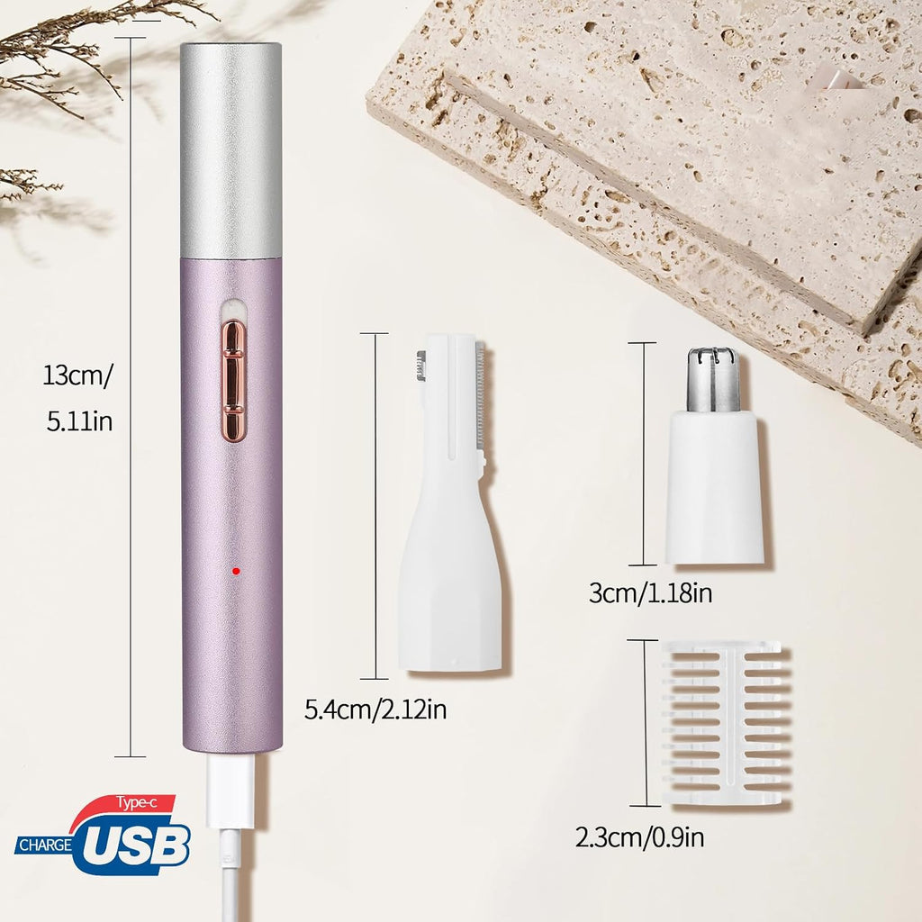 2026 Rechargeable Nose and Ear Hair Trimmer for Women Men – Painless Facial and Eyebrow Hair Remover, Dual-Edge