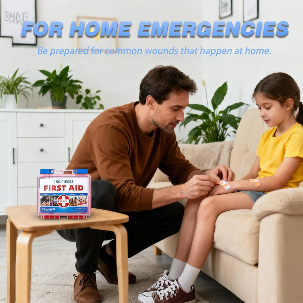 Mini First Aid Kit - 150 Pieces Emergency Medical Kit for Home, Car, Travel, Camping, Truck, Hiking, Sports, Office