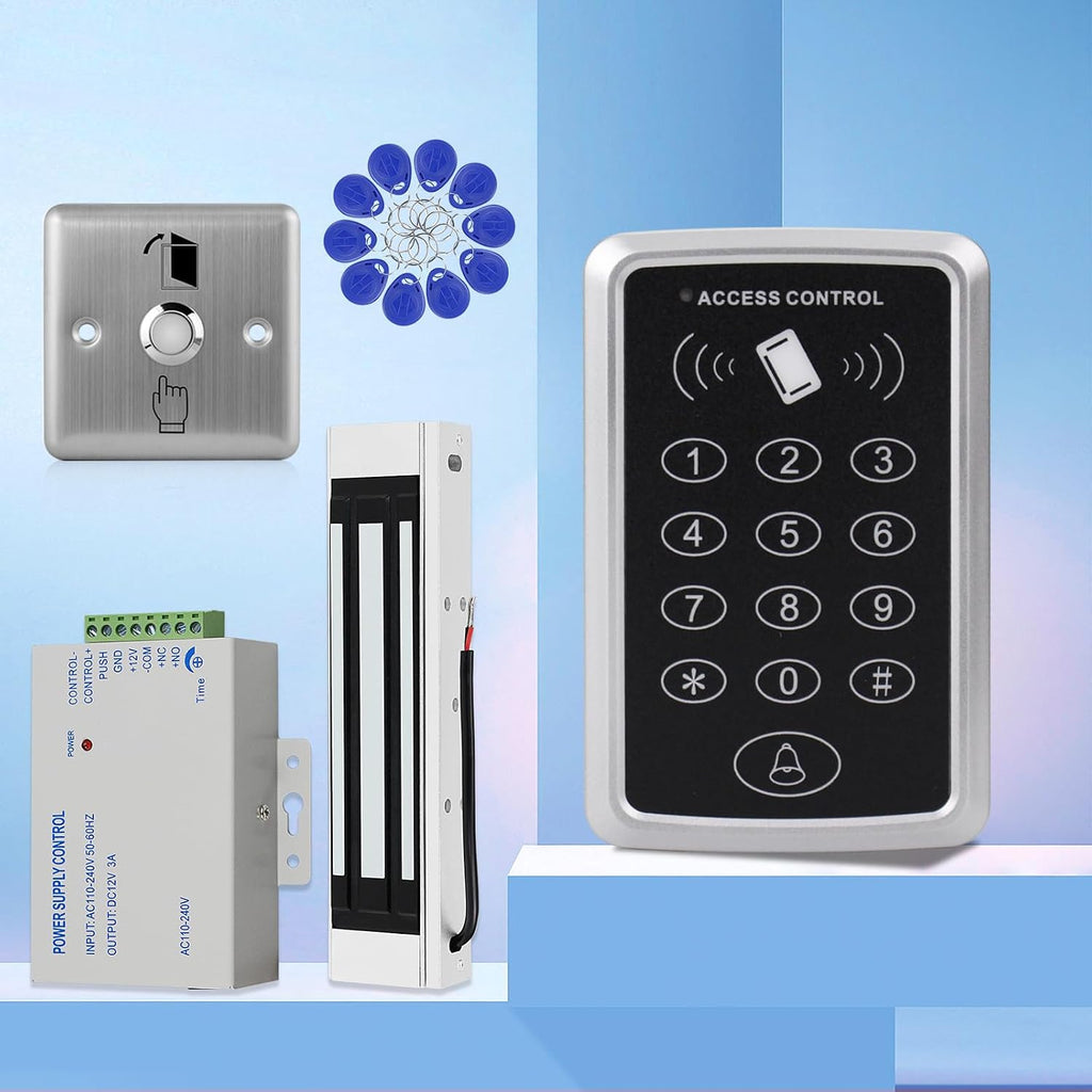 Security Access Control System kit Card Swipe, keypad Door Lock, 1000 User Capacity, smart Door Opener, 180kg /350LBs