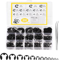 800 Pcs E Clips Assortment Kit, M1.5-M15 Black E-Clip Retaining Rings