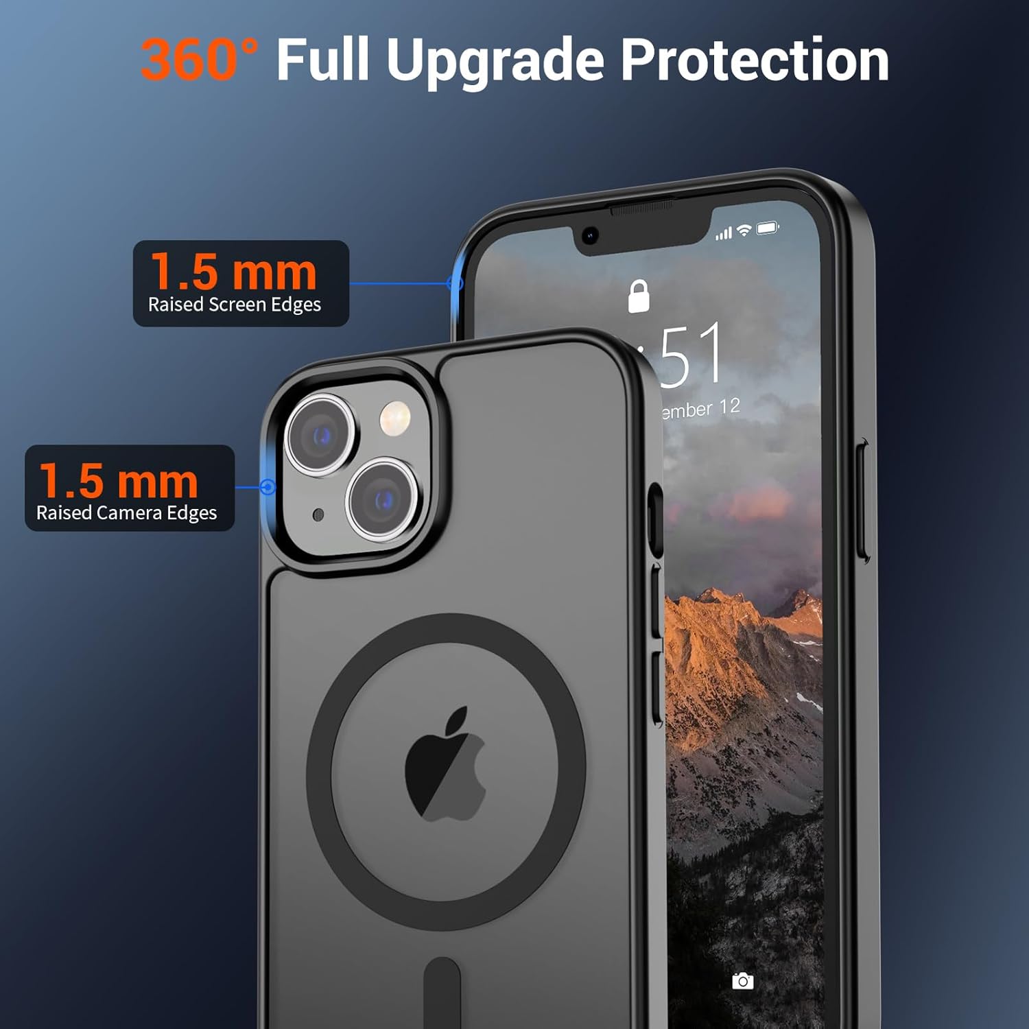 Magnetic for iPhone 14 Case & iPhone 13 Case (Compatible with MagSafe)(Military Grade Drop Protection) Translucent