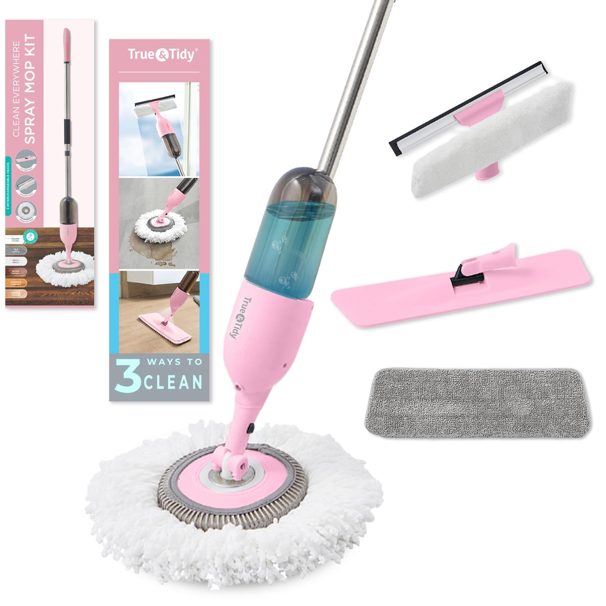 Heavy Duty Spray Mop Kit for Floor Cleaning, Refillable Water Tank