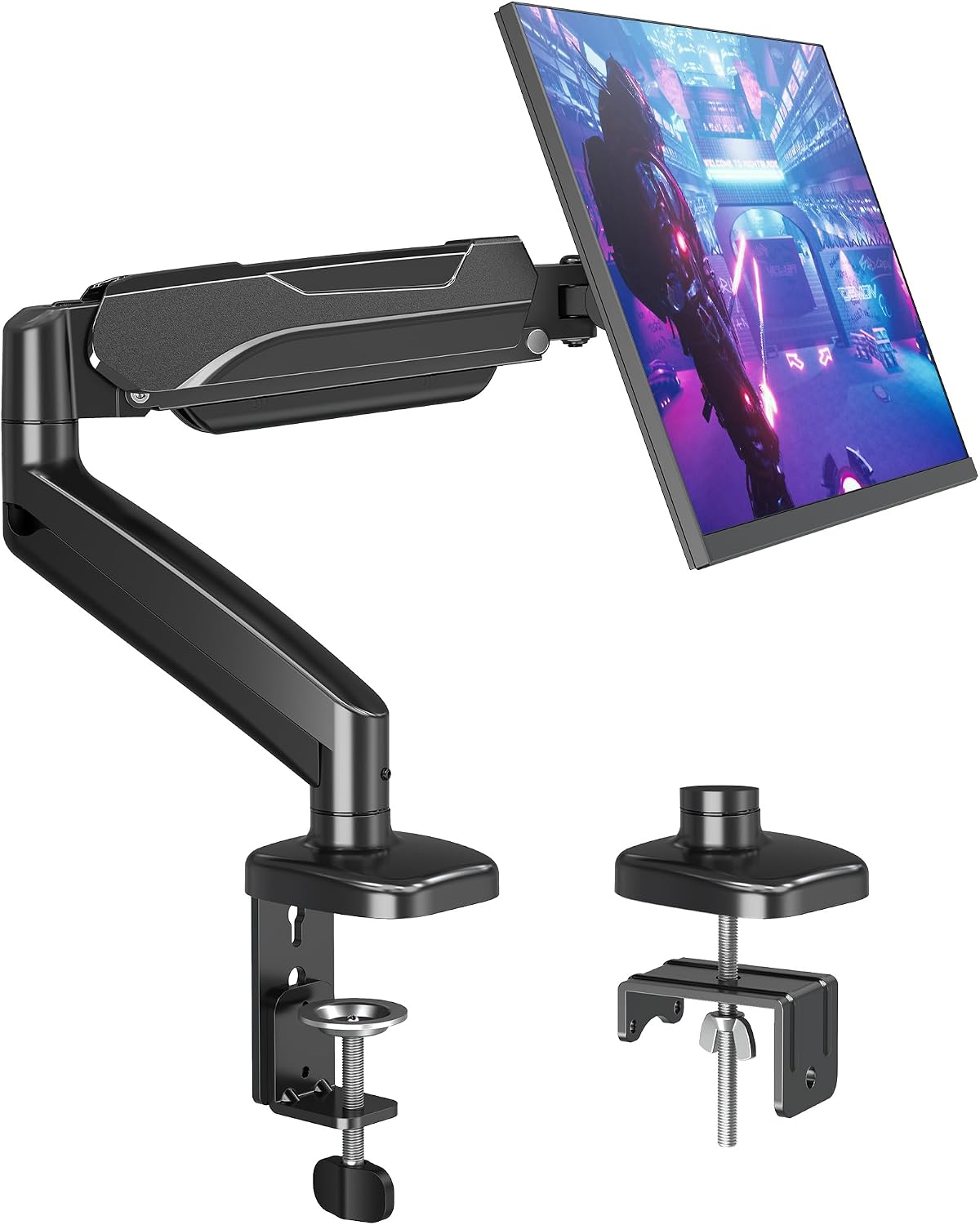 Single Monitor Desk Mount Holds Screen up to 32 inch, Height Adjustable Monitor Arm, Full Motion Computer Monitors