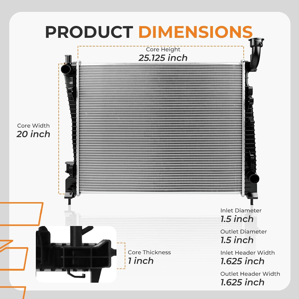 autoexact Radiator for 2011-2024 Dodge Durango 5.7L,6.4L/ for 2011-2016 Dodge Durango 3.6L, Engine Radiator Replacement for Car for 2011-2022 Jeep Grand Cherokee/ 2011-2015 Grand Cherokee 3.6L FLEX