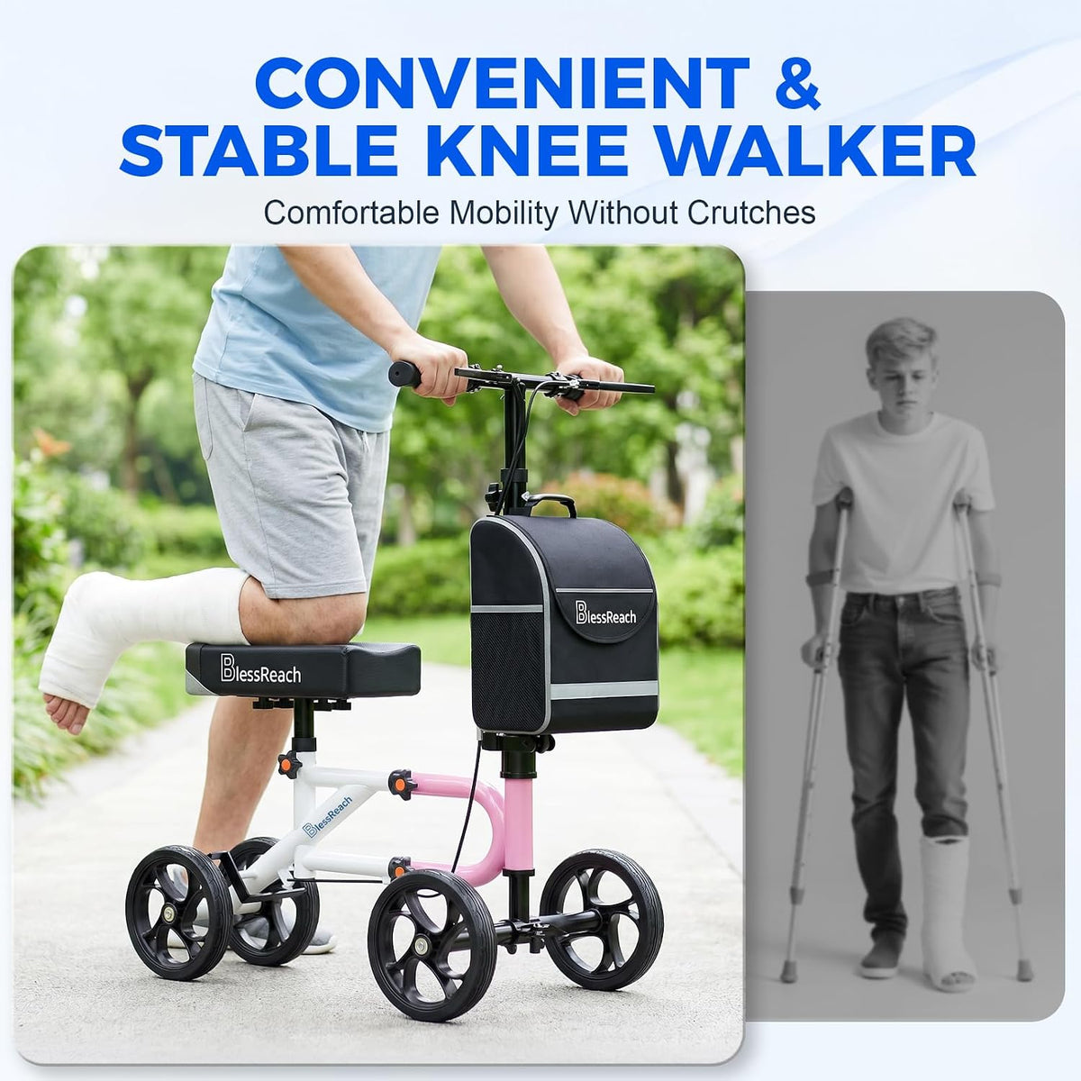 Lightweight Knee Scooter for Adults for Foot Injuries,Knee Pad