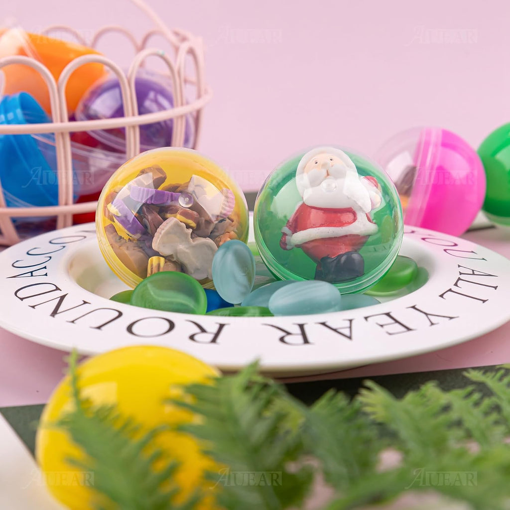 50 Pieces Colorful Small Round Capsules 1.77 Inch Vending Machine Capsule Empty Plastic Gumball Machines Containers