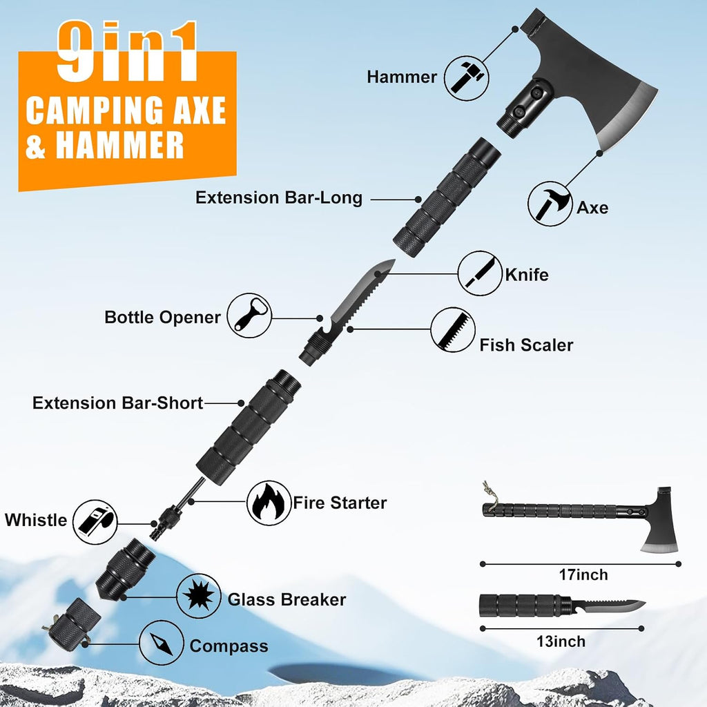 Survival Kit,360 Pcs Bug Out Bag with First Aid Kit.Camping Axe, Survival Shovel,Tools Ideal for Camping, Hiking