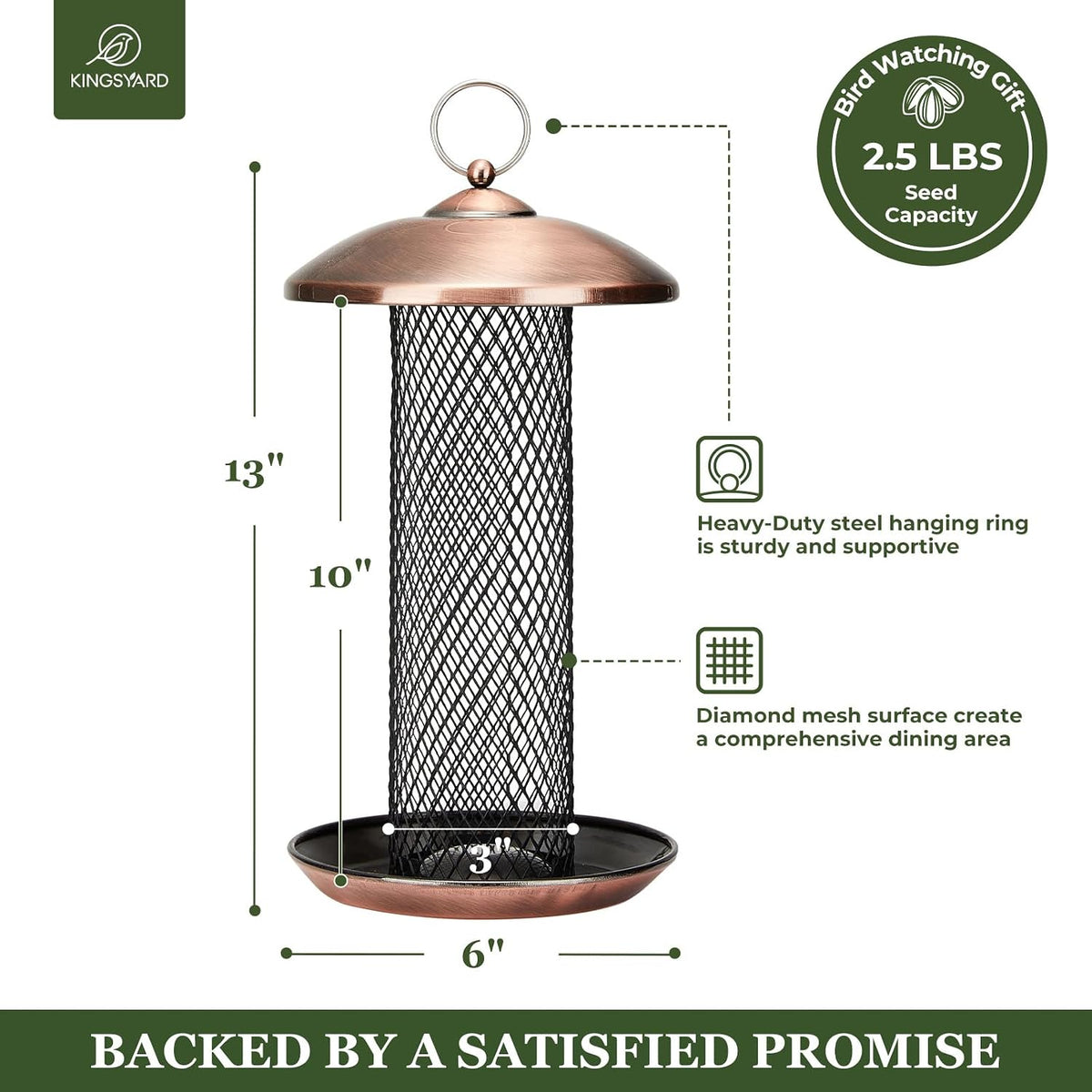 Wild Bird Feeders for Outdoors Hanging, All Metal