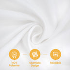 6 Pack White Round Tablecloths 120 Inch for 60" Tables