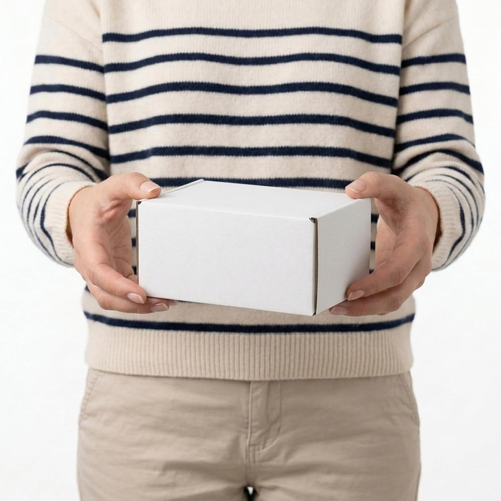 30 Pack 6x4x3 inch Small Shipping Boxes, White Mailing Boxes