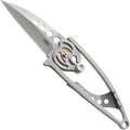 Snap Lock Everyday Carry EDC Pocket Folding Knife with Snap Lock: Stainless Steel Plain Edge Blade, Stainless Steel