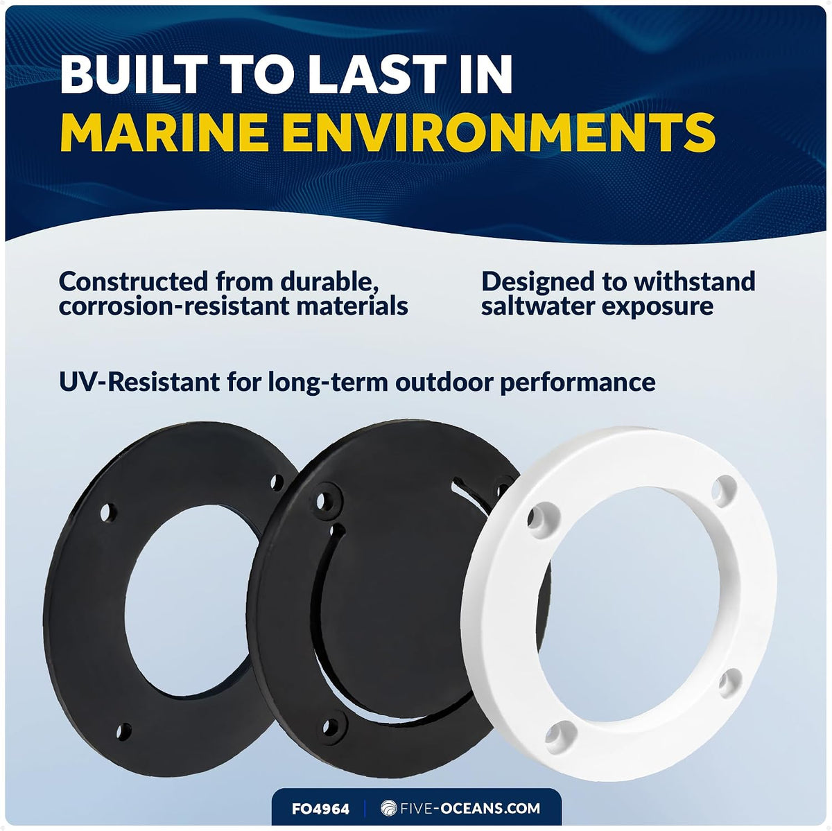 Five Oceans Boat Through Hull with Scupper Valve - Self-Bailing Deck Drain for Pontoon & Boats