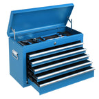 24" Portable Tool Box, 5 Drawer Tool Chest, Blue