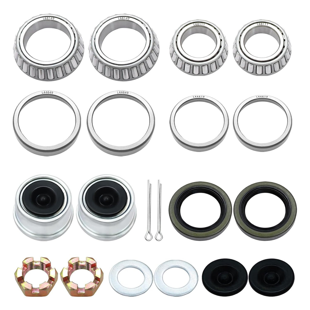 2 Sets 3500lb Trailer Bearing Kit L68149 L44649 Trailer Axle Kit,Boat Trailer Bearing Kit 171255TB Seal Fits for