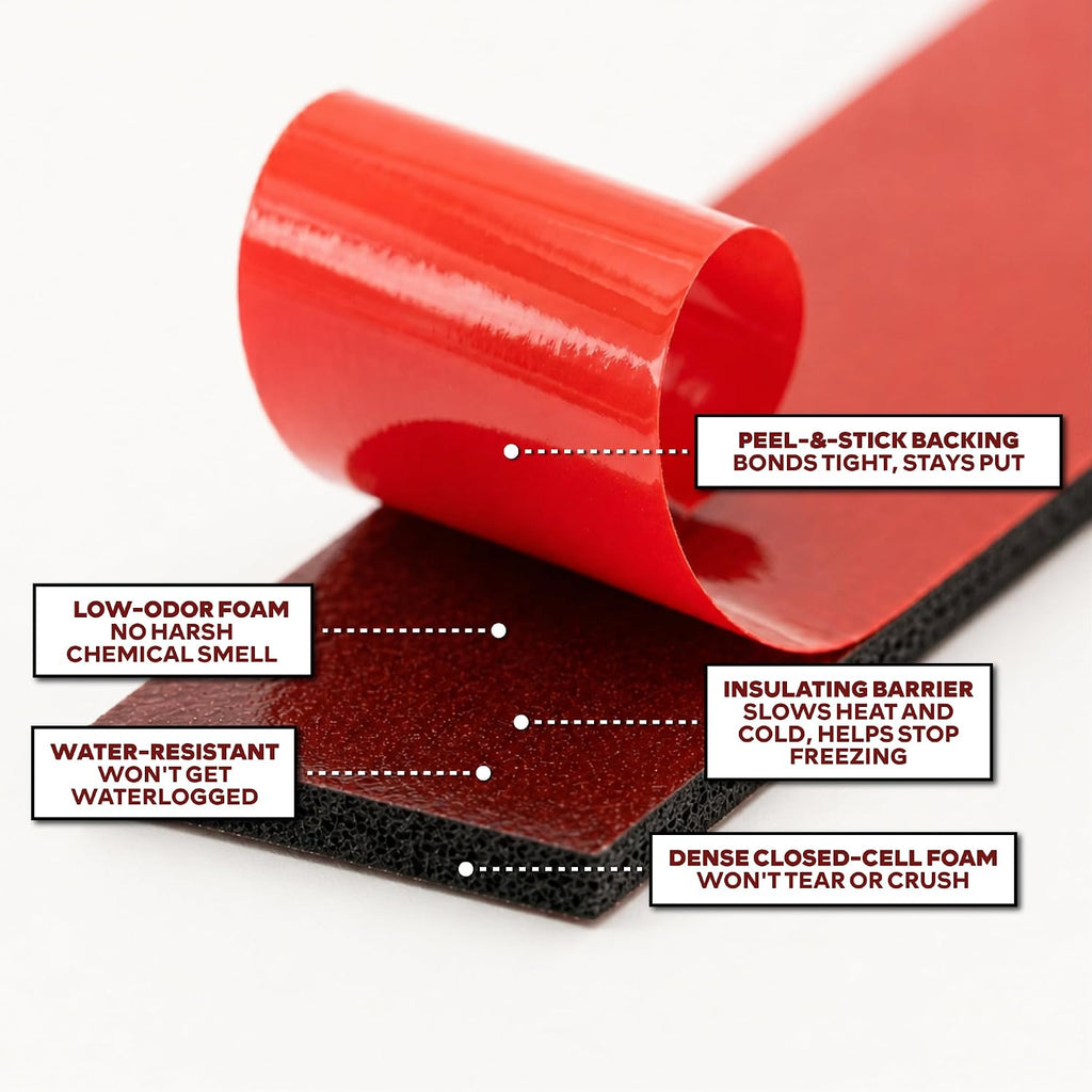 Foam Pipe Insulation Tape 3 Inch x 15 Feet Heavy-Duty AC Line Insulation Outdoor Pipe Wrap Tape AC Pipe Insulation