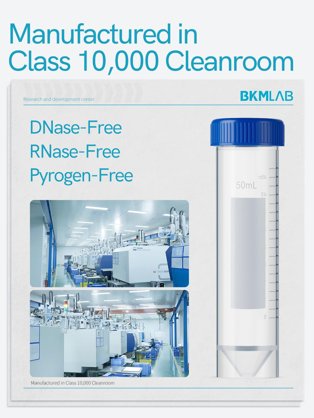 50ml Centrifuge Tubes with Screw Caps DNase/RNase Free & Pyrogen Free