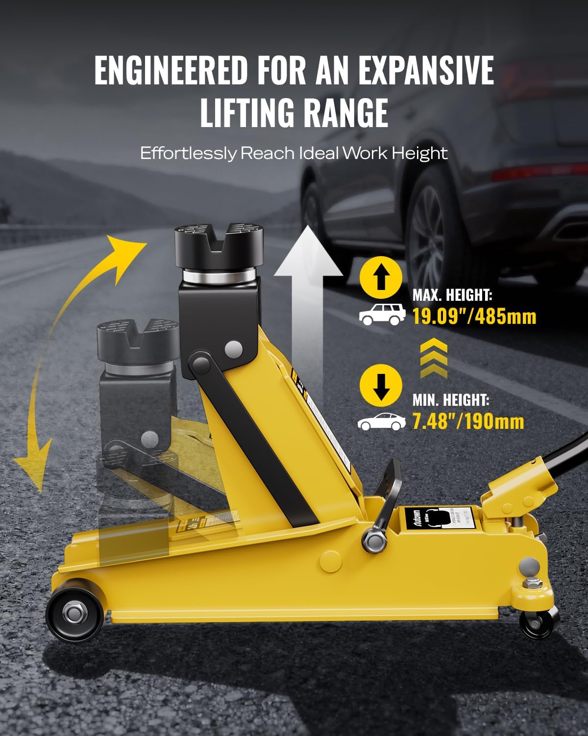 3 Ton (6600 lbs) Floor Jack, Heavy Duty Steel Hydraulic Jack for Car, Low Profile Floor Jack with Rubber Pad, Quick