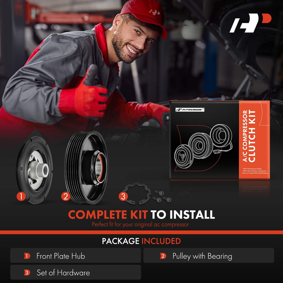 A-Premium Air Conditioner AC Compressor Clutch Kit