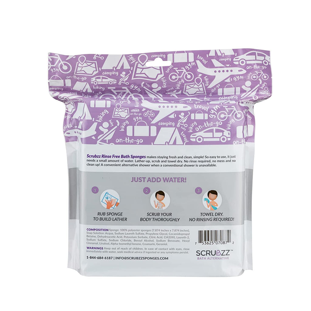 Disposable No Rinse Bathing Wipes - 25 Pack - All-in-1 Single Use Shower Wipes, Simply Dampen, Lather, and Dry