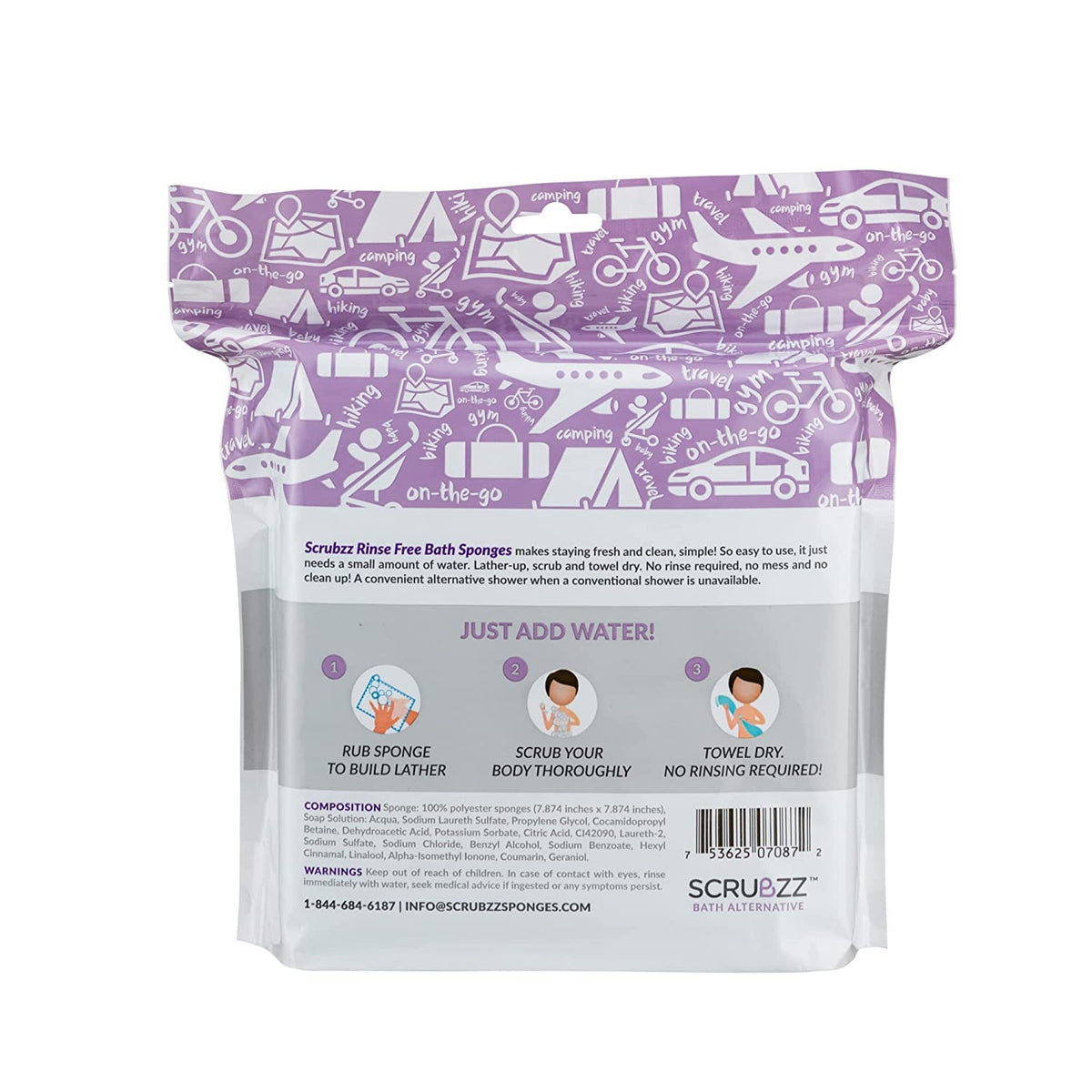 Disposable No Rinse Bathing Wipes - 25 Pack - All-in-1 Single Use Shower Wipes, Simply Dampen, Lather, and Dry