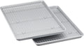 Ceramic Nonstick Baking Sheets & Cooling Rack Set, Dishwasher Safe, Oven Safe, Half Sheet Size, Gray, 2-Pack