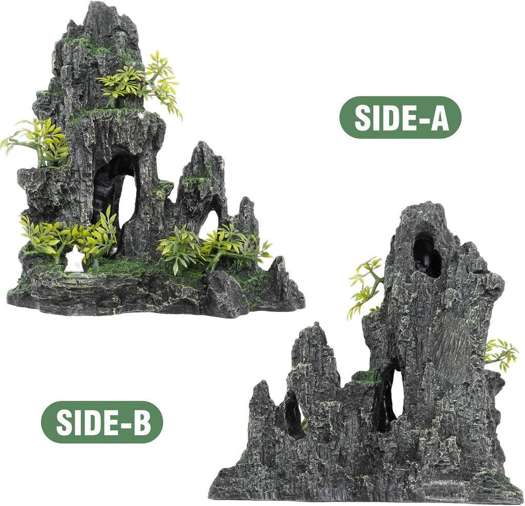 Large Aquarium Decorations and Tall Aquarium Decor for Fish Tank Decorations Artificial Mountain View Ornament Tall