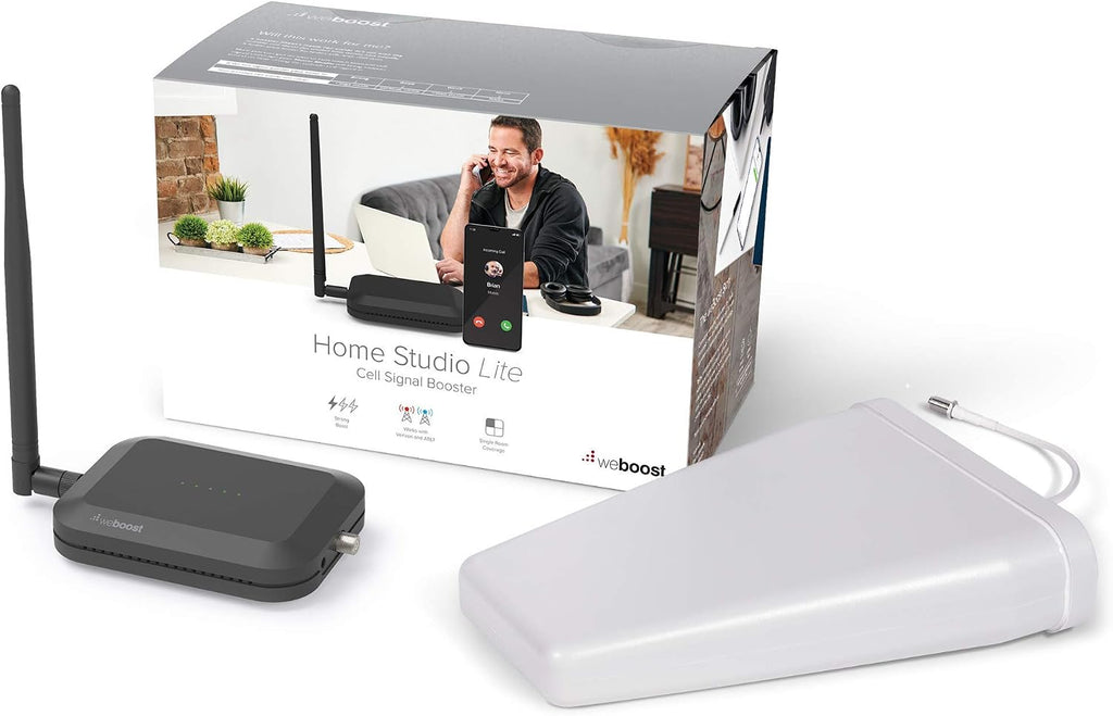 Home Studio Lite - Cell Phone Signal Booster for Verizon and AT&T only | Boosts 5G, 4G LTE up to 3,000 sq. ft | Made